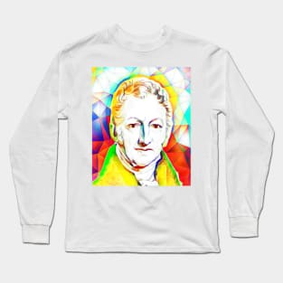 Thomas Robert Malthus Colourful Portrait | Thomas Robert Malthus Artwork 11 Long Sleeve T-Shirt